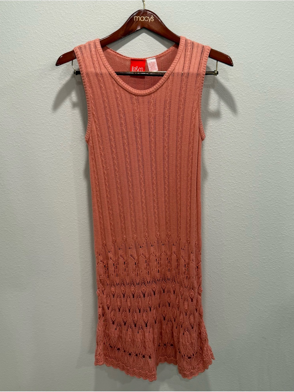 Coral Knit Sleeveless Dress